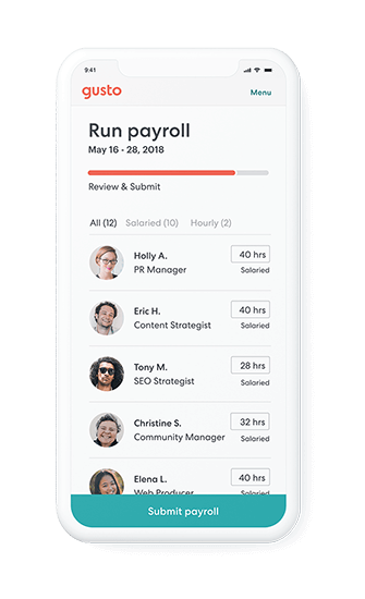 Running payroll on mobile device