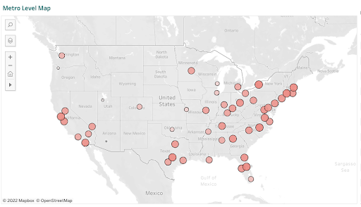 Figure 3: Share of Remote Workers by Metro, October 2022