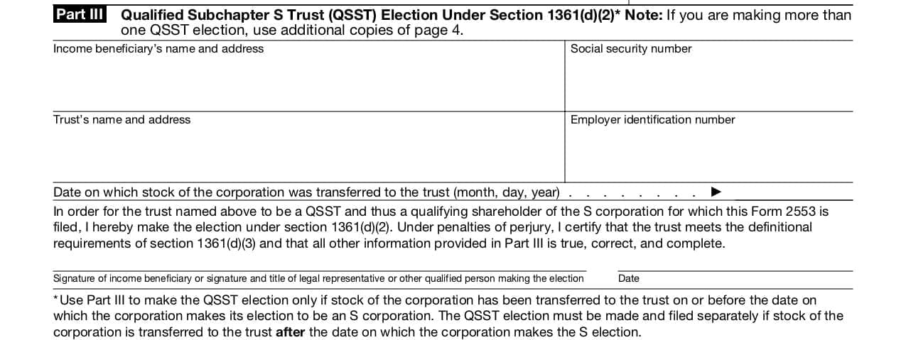 QUALIFIED SUBCHAPTER S TRUST MEANING visual data 4