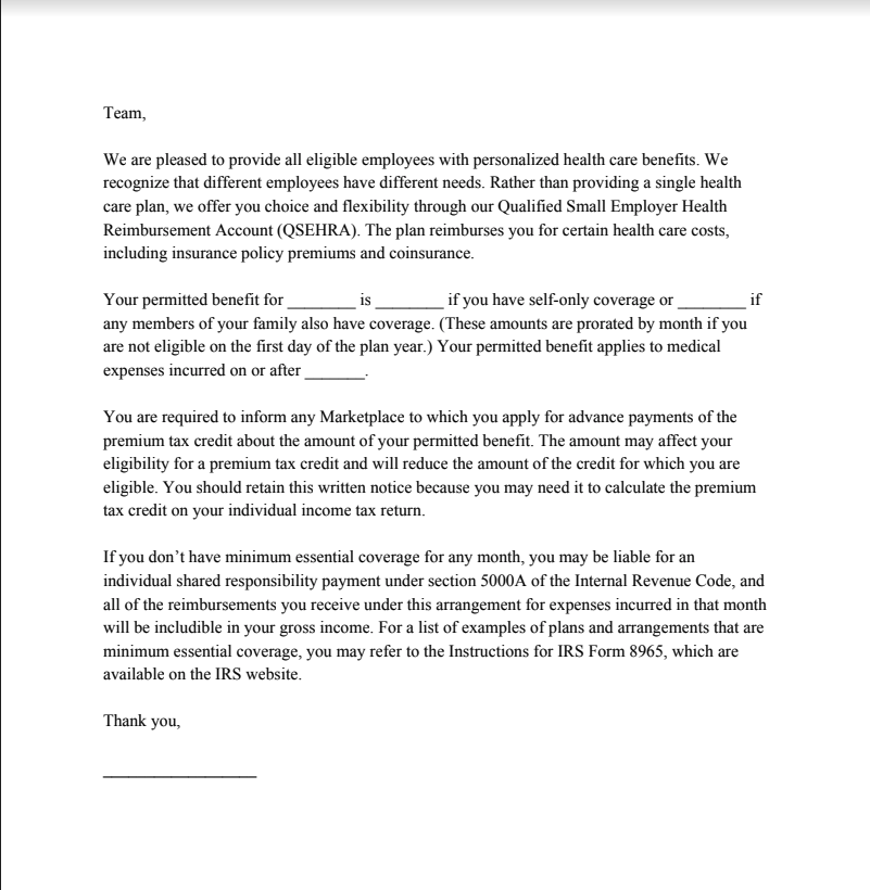 When and How to Notify Employees About QSEHRA [Free Template] | Gusto